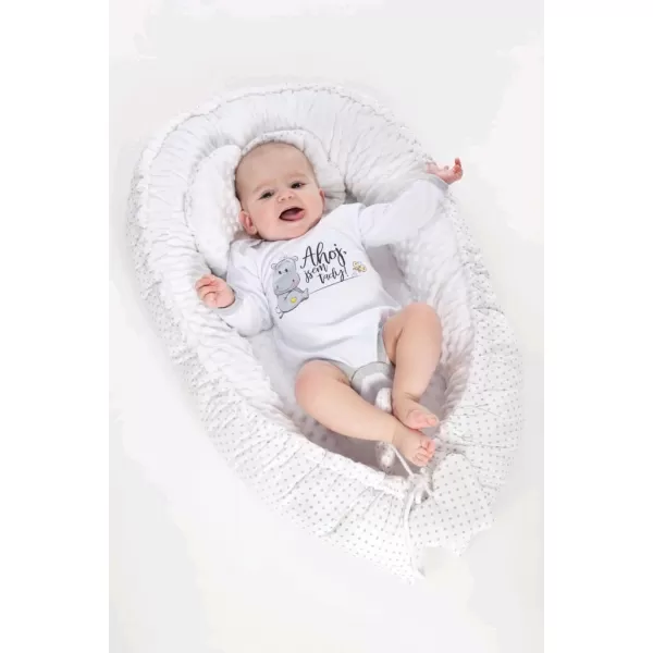 New Baby Luxusní hnízdečko s polštářkem a peřinkou z Minky růžové