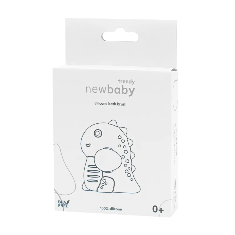 New Baby Dětský silikonový koupelový kartáč béžový