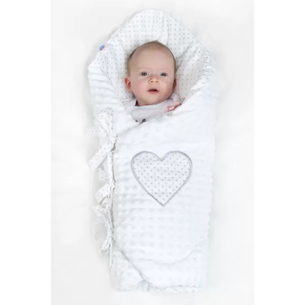 New Baby Luxusní šněrovací zavinovačka z Minky bílá 75x75 cm