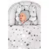 New Baby Luxusní hnízdečko s peřinkami pro miminko hvězdy šedé