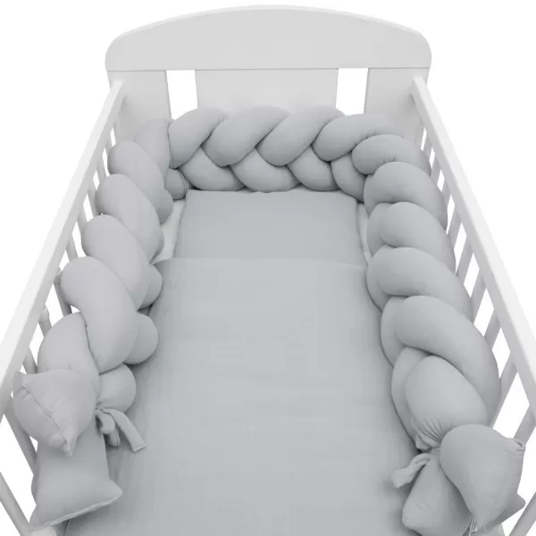 New Baby Ochranný mantinel do postýlky cop mušelínový světle šedý