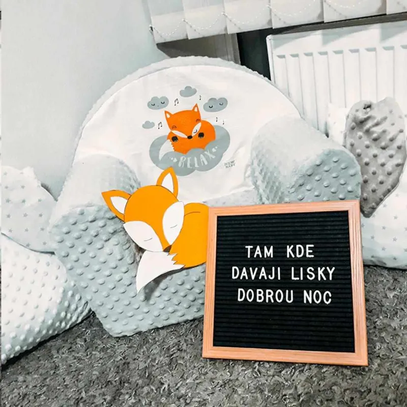 New Baby Dětské křeslo z Minky Liška šedé