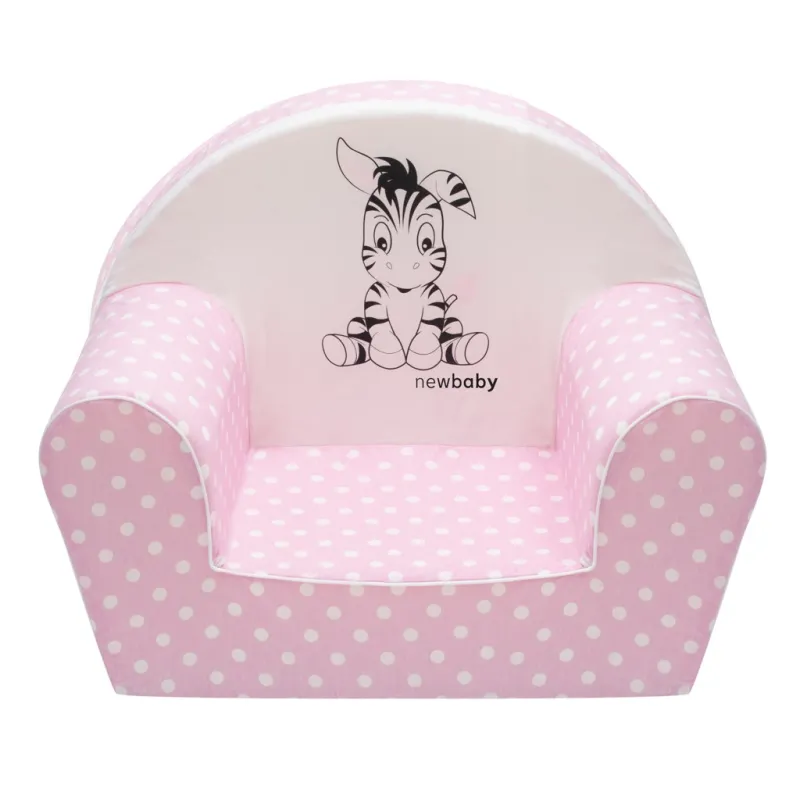 New Baby Dětské křeslo Zebra světle růžové