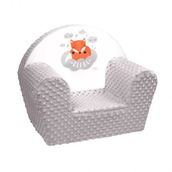 New Baby Dětské křeslo z Minky Liška šedé