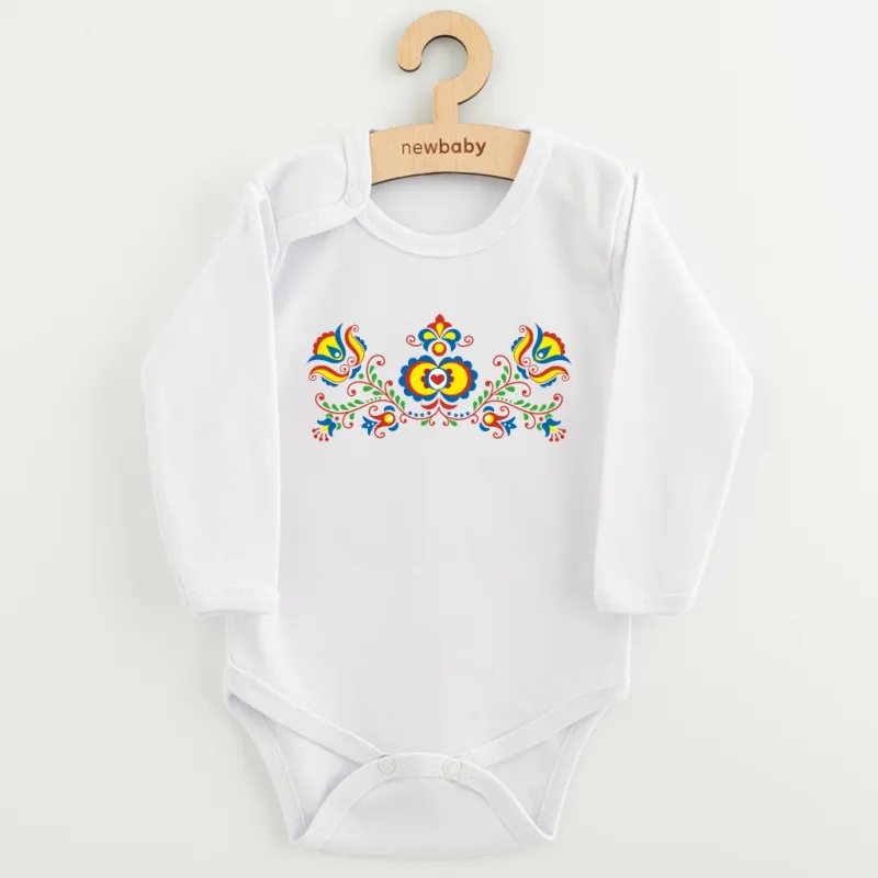 New Baby Dětské body s potiskem Lidový vzor