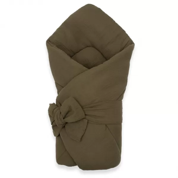 New Baby Mušelínová šněrovací zavinovačka olive