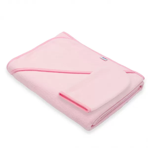 New Baby Dětská froté osuška s kapucí BASIC 100x100 ružová