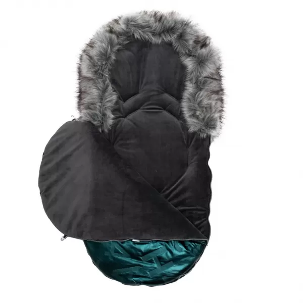 New Baby Luxusní fusak s kožíškem zelený