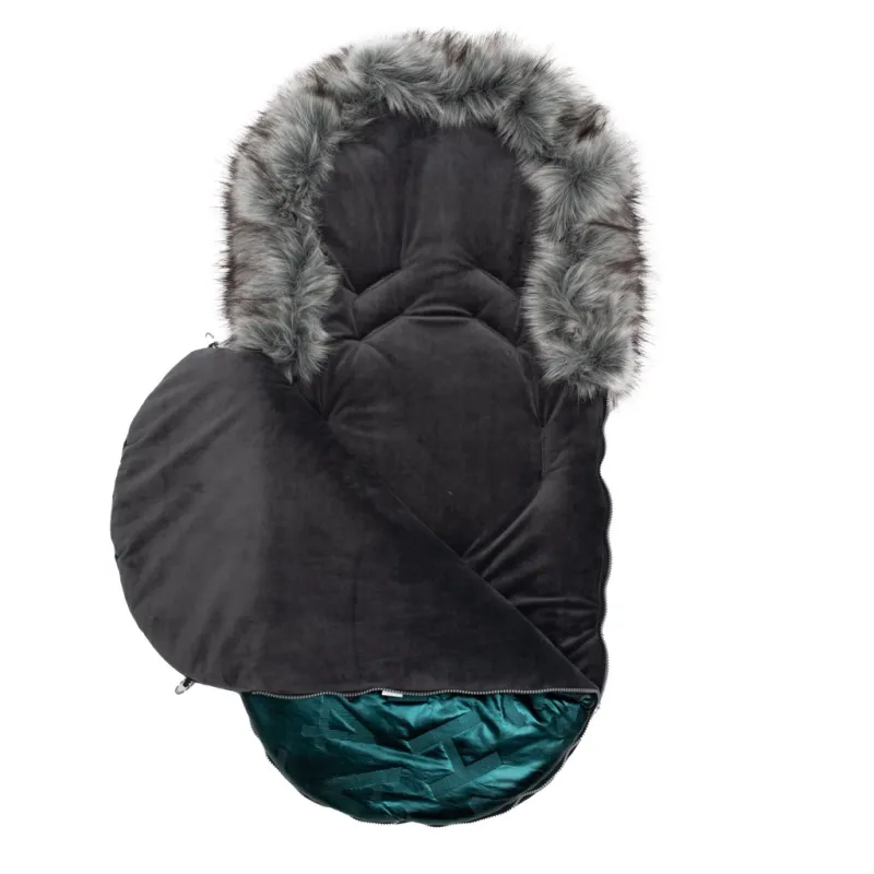 New Baby Luxusní fusak s kožíškem zelený