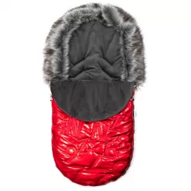 New Baby Luxusní fusak s kožíškem červený