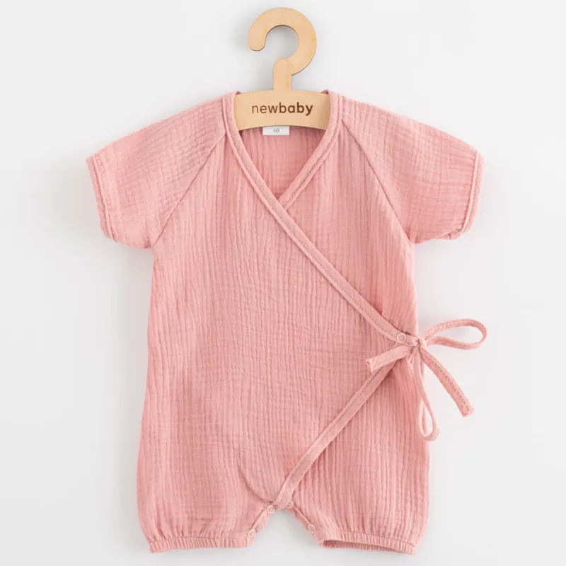 New Baby Kojenecký letní mušelínový overal pink