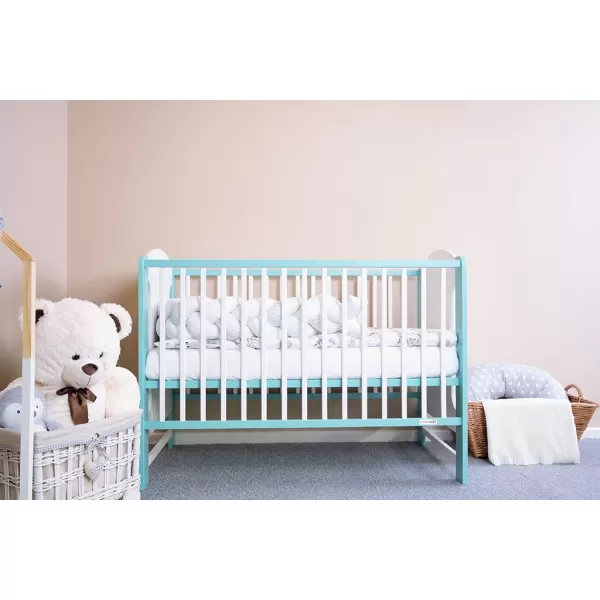 New Baby Dětská postýlka ELSA Zebra bílo-mátová