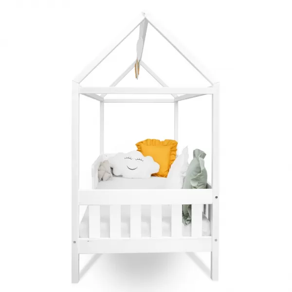 New Baby Dětská postel domeček se zábradlím a roštem CASTELLO 160x80 cm