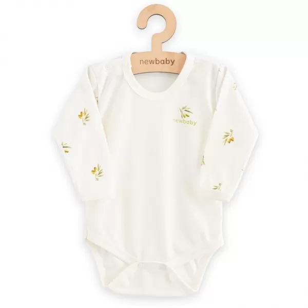New Baby Kojenecké body s dlouhým rukávem z organické bavlny Olivy