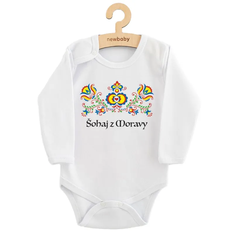 New Baby Dětské body s potiskem Lidový vzor Šohaj z Moravy