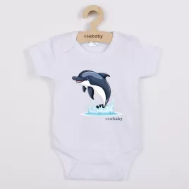 New Baby Dětské body s potiskem Dolphin- krátký rukáv