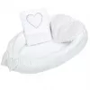 New Baby Luxusní hnízdečko s polštářkem a peřinkou z Minky Srdíčko bílé