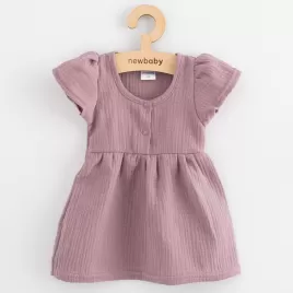 New Baby Kojenecké mušelínové šaty lavender