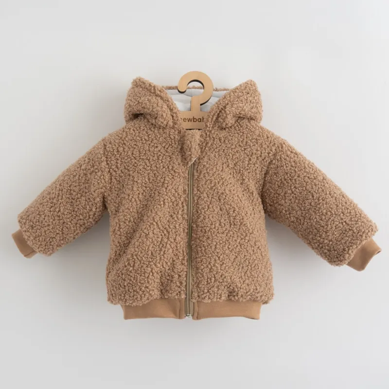 New Baby Kojenecká zimní mikinka s kapucí Teddy Winter