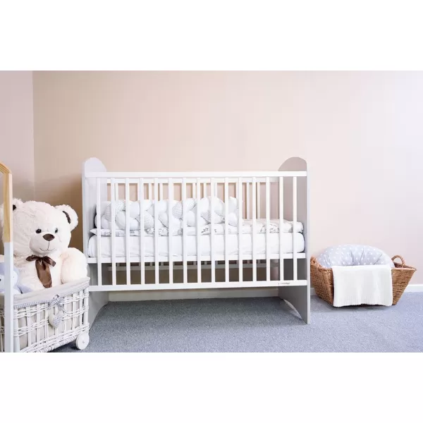 New Baby Dětská postýlka LEO bílo-šedá