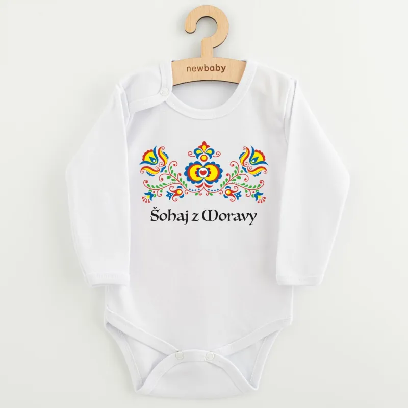 New Baby Dětské body s potiskem Lidový vzor Šohaj z Moravy