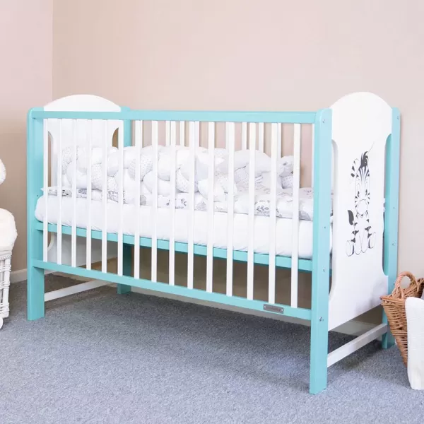 New Baby Dětská postýlka ELSA Zebra bílo-mátová