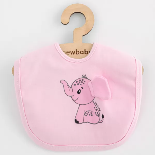 New Baby Dětský bavlněný bryndák Happy Elephant pink