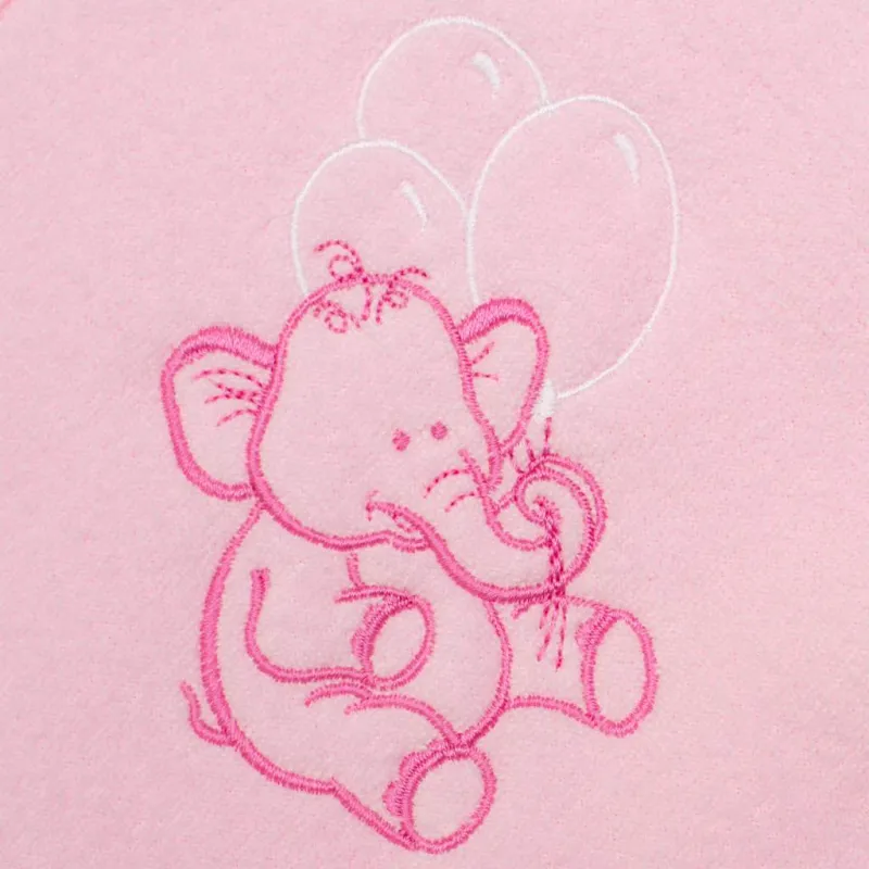 New Baby Dětská froté osuška s výšivkou a kapucí 80x80 růžová sloník