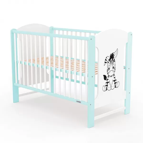 New Baby Dětská postýlka ELSA Zebra bílo-mátová