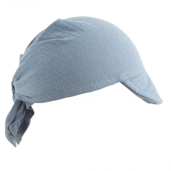 New Baby Dětský letní mušelínový šátek s kšiltem blue