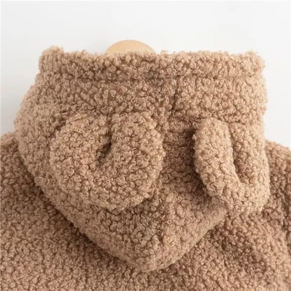 New Baby Kojenecká zimní mikinka s kapucí Teddy Winter