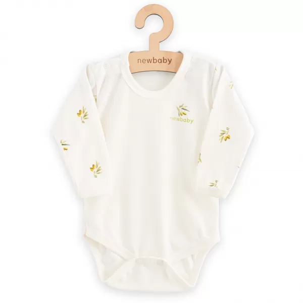 New Baby Kojenecké body s dlouhým rukávem z organické bavlny Olivy