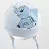 New Baby Bavlněná kojenecká čepička Happy Elephant blue