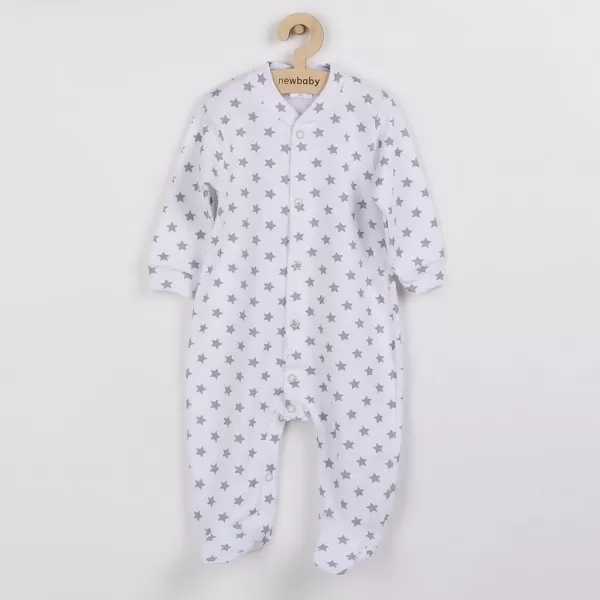 New Baby Kojenecký overal Classic II šedý s hvězdičkami