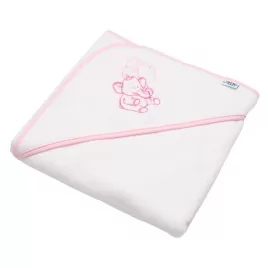 New Baby Dětská froté osuška s výšivkou a kapucí 80x80 bílá sloník