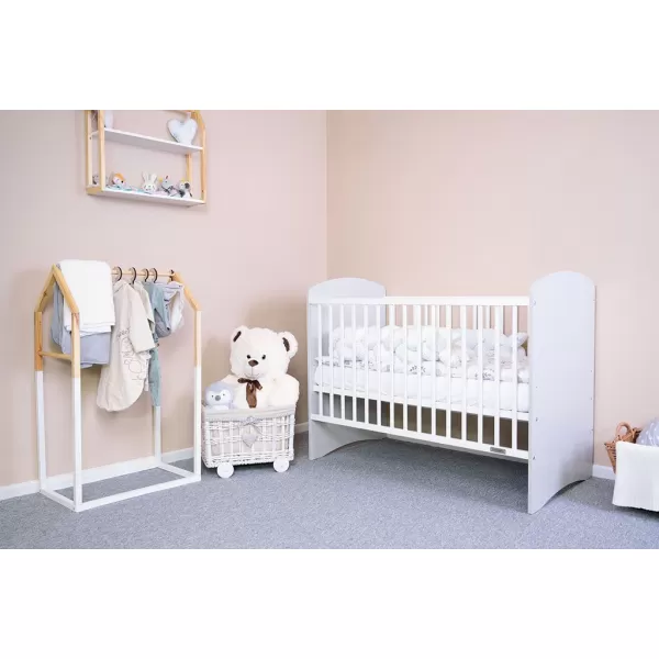 New Baby Dětská postýlka LEO bílo-šedá