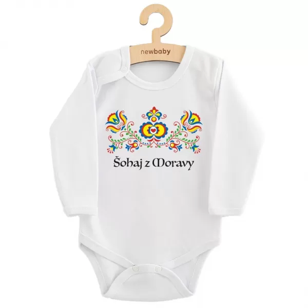 New Baby Dětské body s potiskem Lidový vzor Šohaj z Moravy