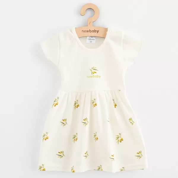 New Baby Kojenecké šaty z organické bavlny s krátkým rukávem Olivy