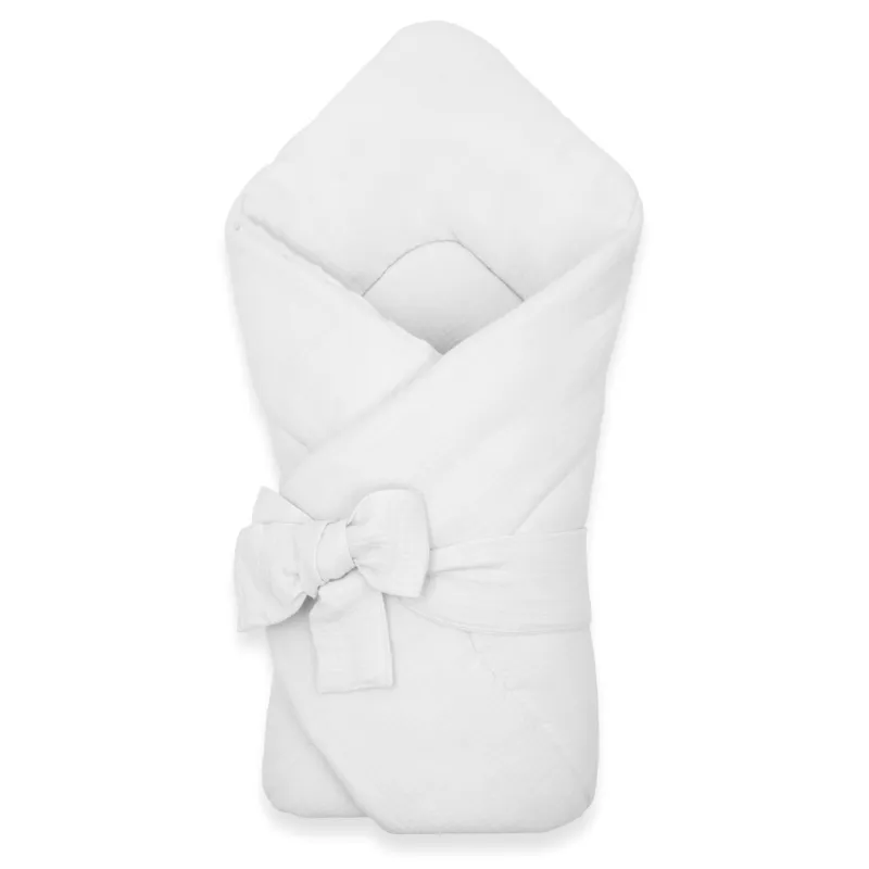 New Baby Mušelínová šněrovací zavinovačka white
