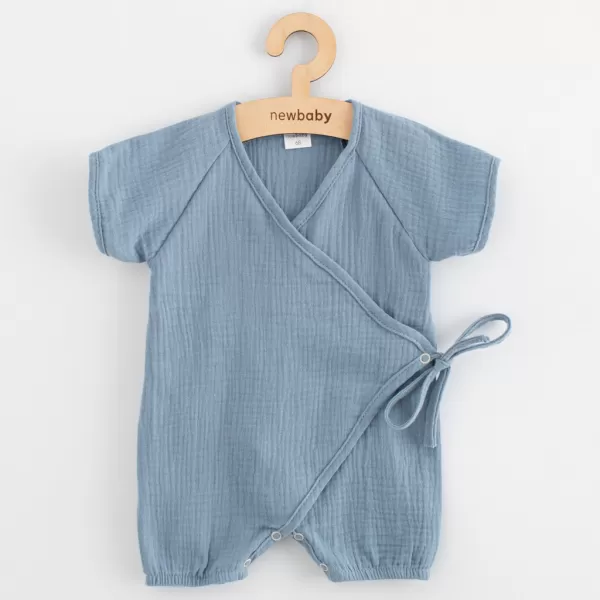 New Baby Kojenecký letní mušelínový overal blue