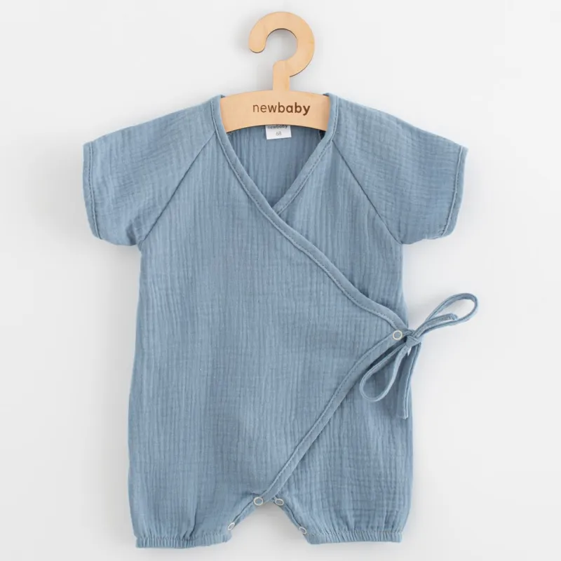 New Baby Kojenecký letní mušelínový overal blue