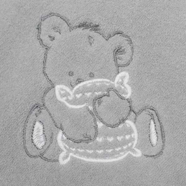 New Baby Dětská froté osuška s výšivkou a kapucí 80x80 šedá medvěd