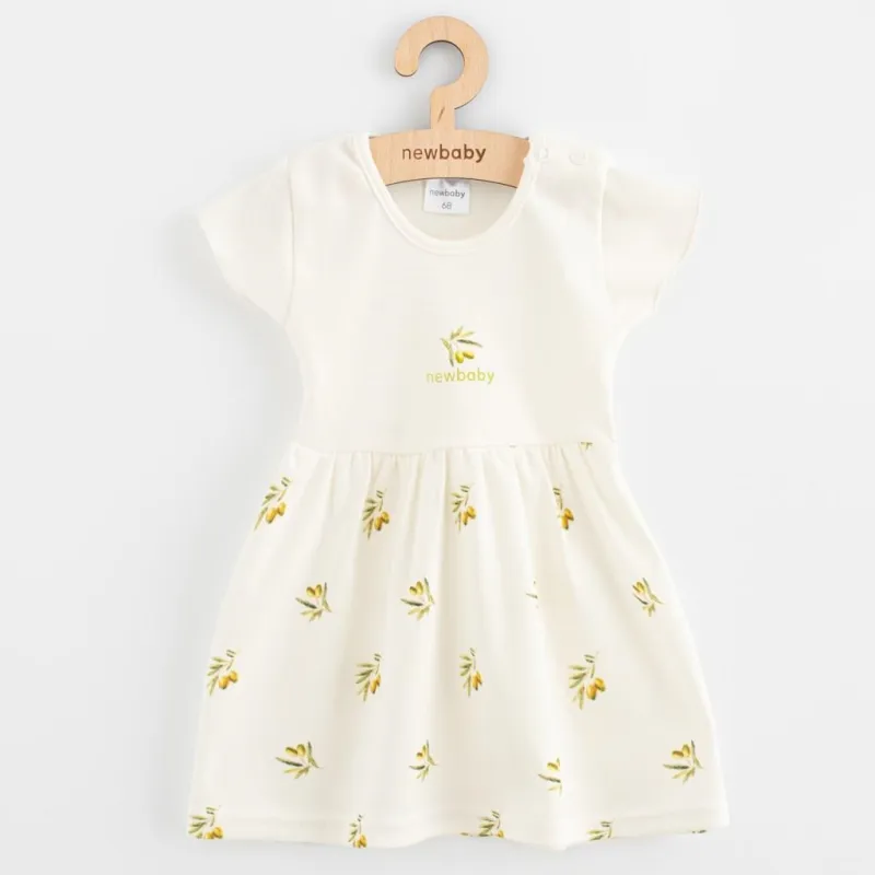 New Baby Kojenecké šaty z organické bavlny s krátkým rukávem Olivy