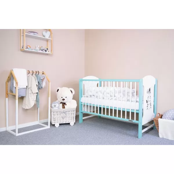 New Baby Dětská postýlka ELSA Zebra bílo-mátová