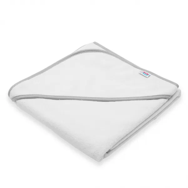 New Baby Dětská froté osuška s kapucí BASIC 80x80 bílo-šedá