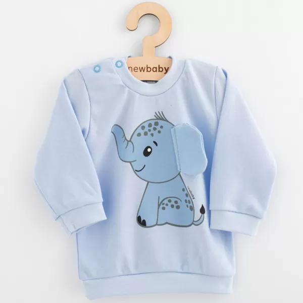New Baby Kojenecká souprava tričko a tepláčky Happy Elephant blue