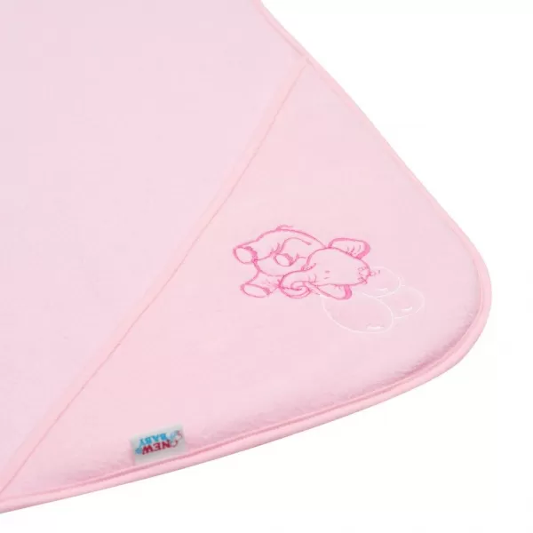 New Baby Dětská froté osuška s výšivkou a kapucí 80x80 růžová sloník