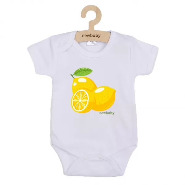 New Baby Dětské body s potiskem Lemon - krátký rukáv