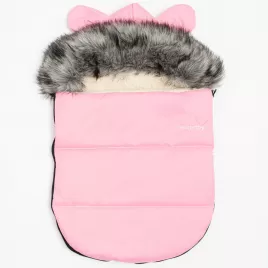 New Baby Luxusní zimní fusak s kapucí s oušky Alex Wool pink