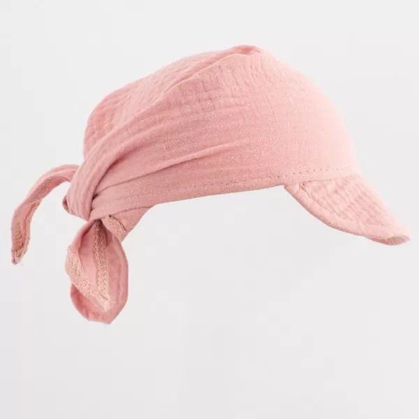 New Baby Dětský letní mušelínový šátek s kšiltem pink